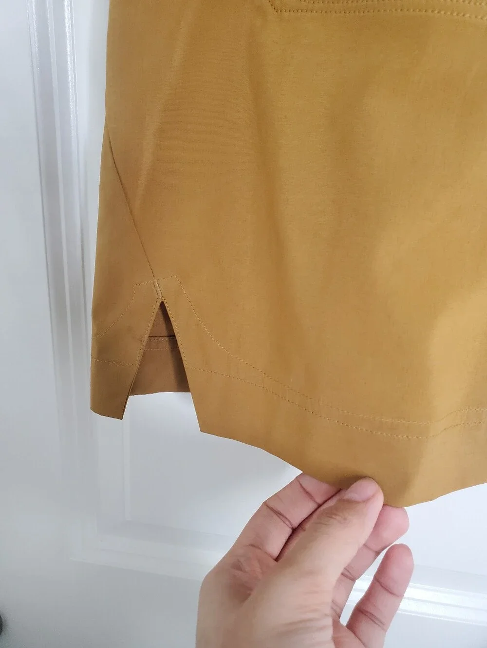 Arctery'x Mustard Brown Woven Mini Skirt